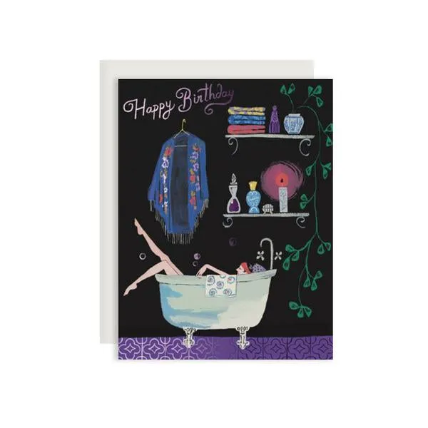 Bathtub Bubbles Birthday Card