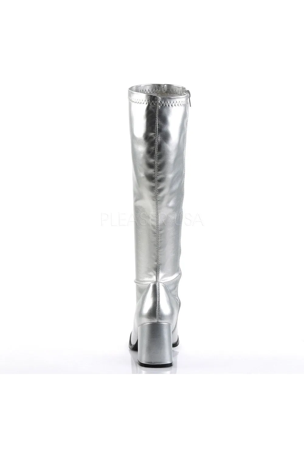 GOGO-300 Go Go Boot | Silver Faux Leather