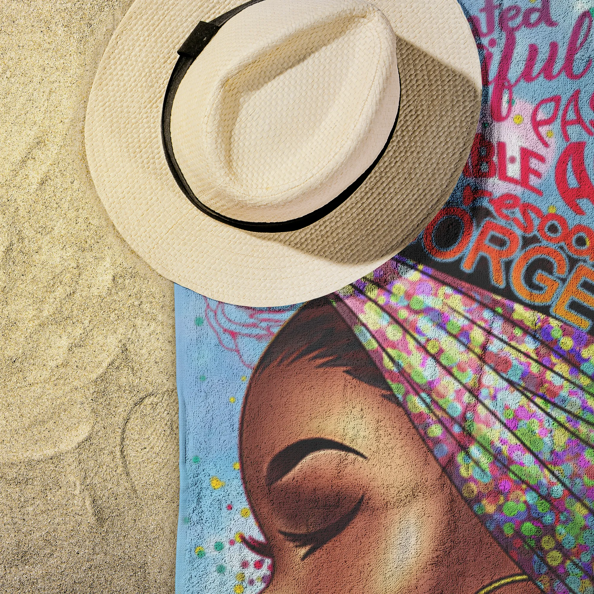 Gorgeous Beach Towel | Afro Girl Towel | Travel | Gifts for Her | Girlfriends Gift | Salt Life | Summer