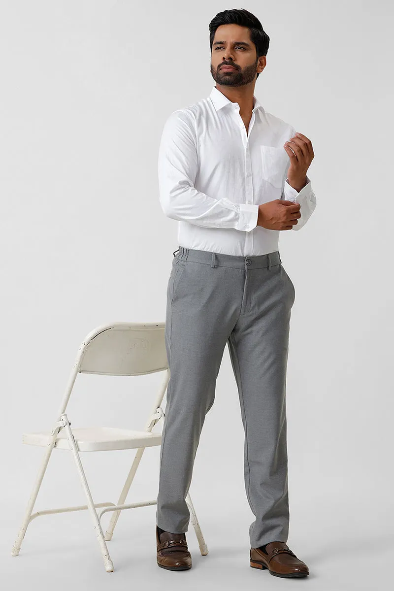 Italian Dobby - White Embossed Line Formal Shirts For Men | Ariser