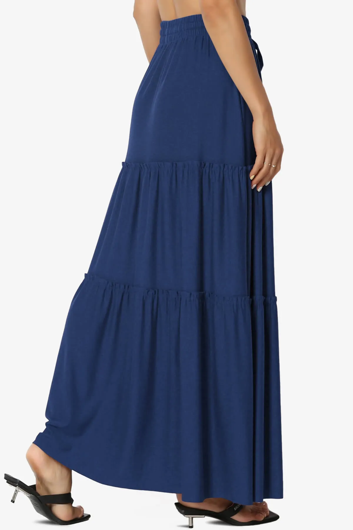 Kelton Ruffle Tiered Jersey Maxi Skirt PLUS