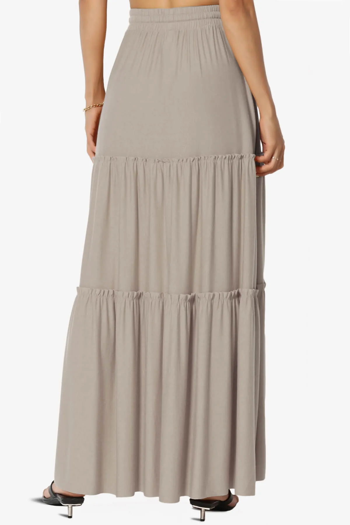 Kelton Ruffle Tiered Jersey Maxi Skirt PLUS