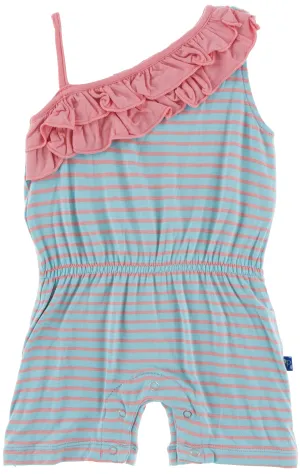 KicKee Pants Strawberry Stripe Diagonal Ruffle Romper