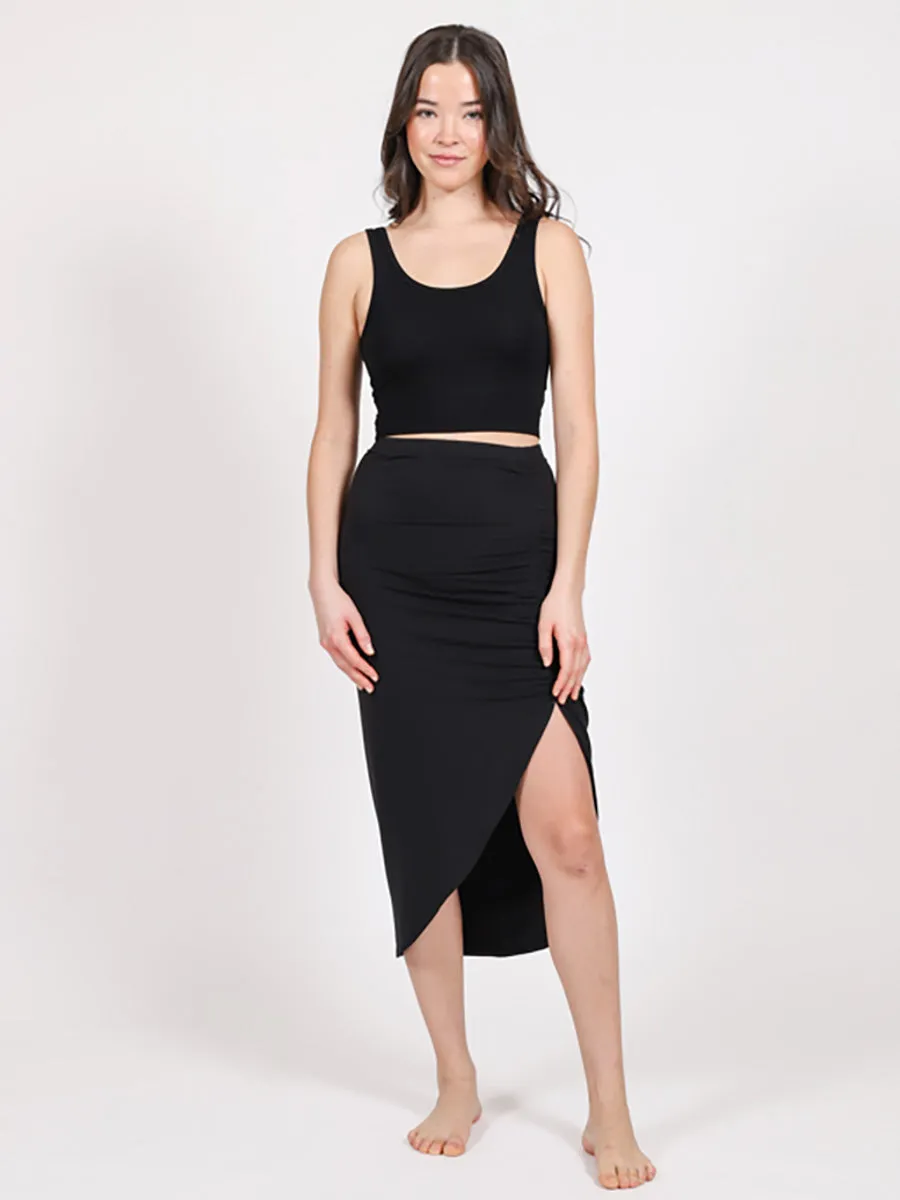 Laguna Ruched Skirt in Black