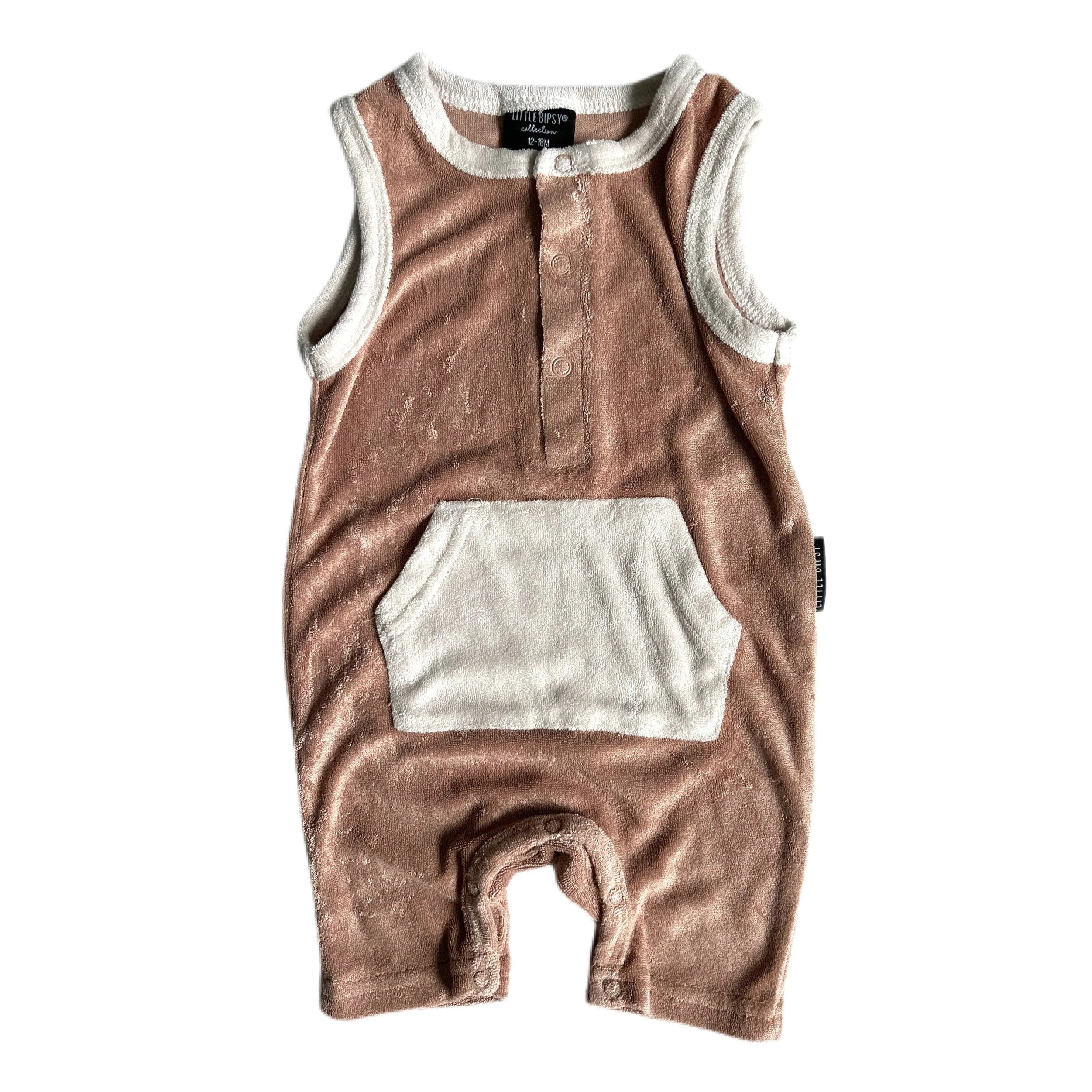 Little Bipsy Terry Cloth Shorty Romper - Cinnamon