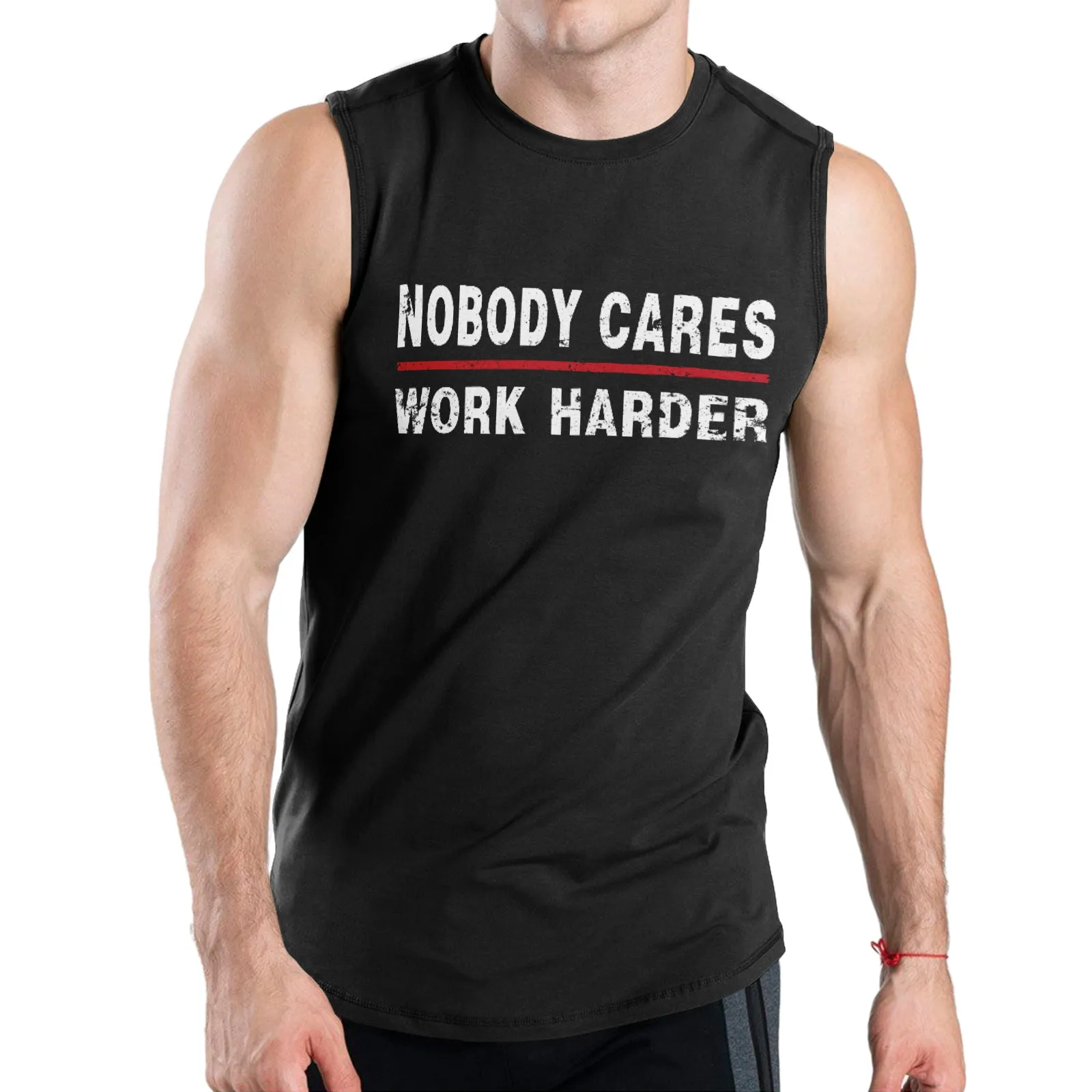 NOBODY CARES WORK HARDER QUICK DRY TANK TOP
