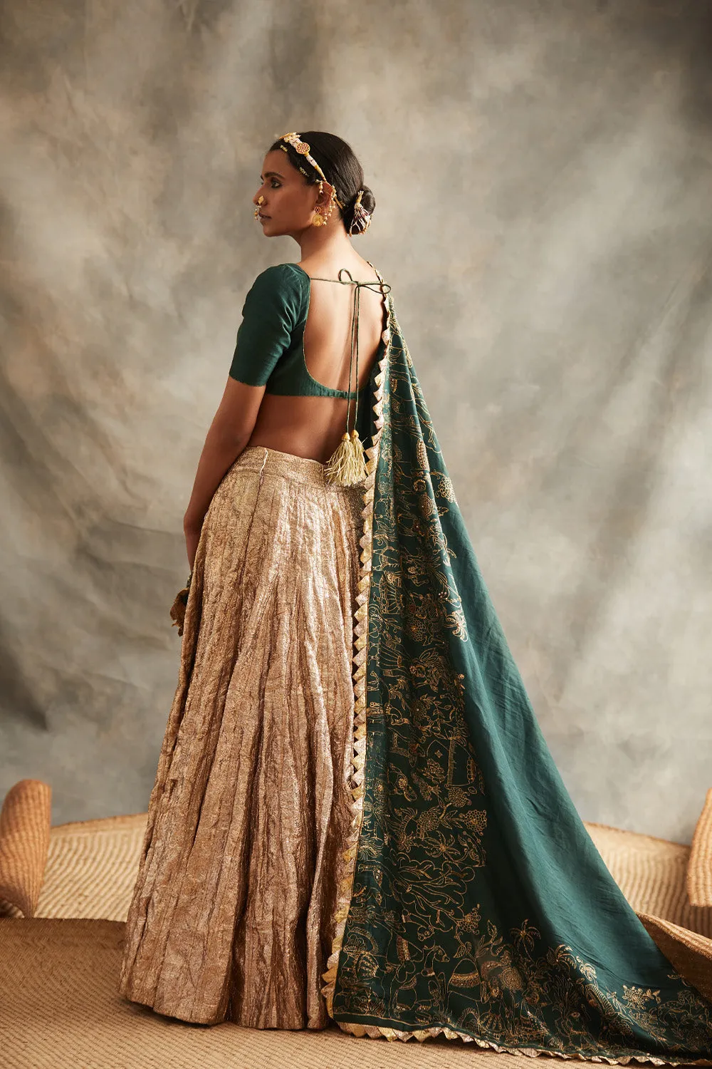Panna Chandi Lehenga Set