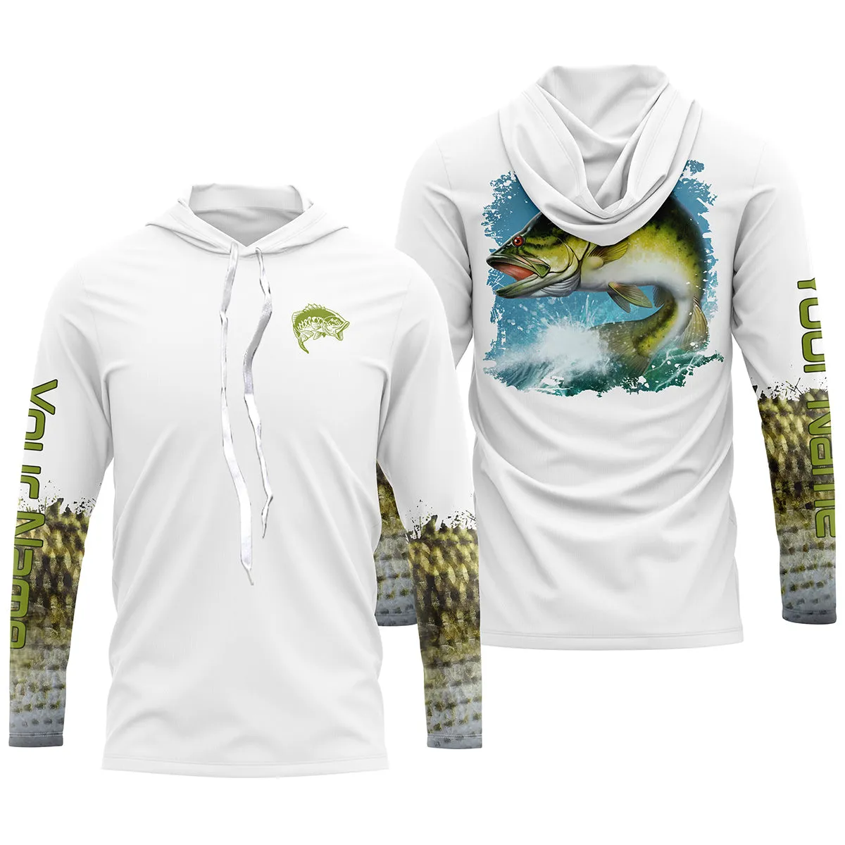 Performance Largemouth Bass Fishing Shirt UPF 30  Protection, Fishing jerseys TTS0021