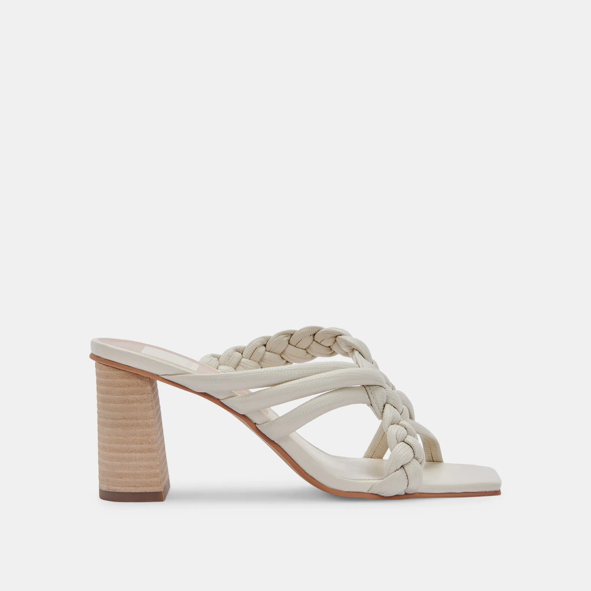 PIPIN HEELS IVORY EMBOSSED LEATHER