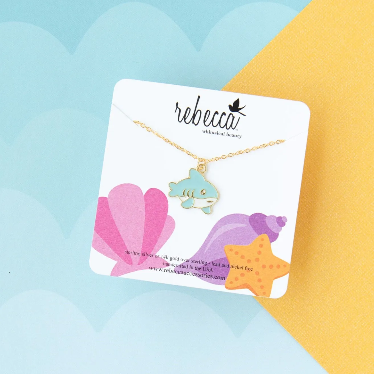 Shark Enamel Charm Necklace Children’s Jewelry