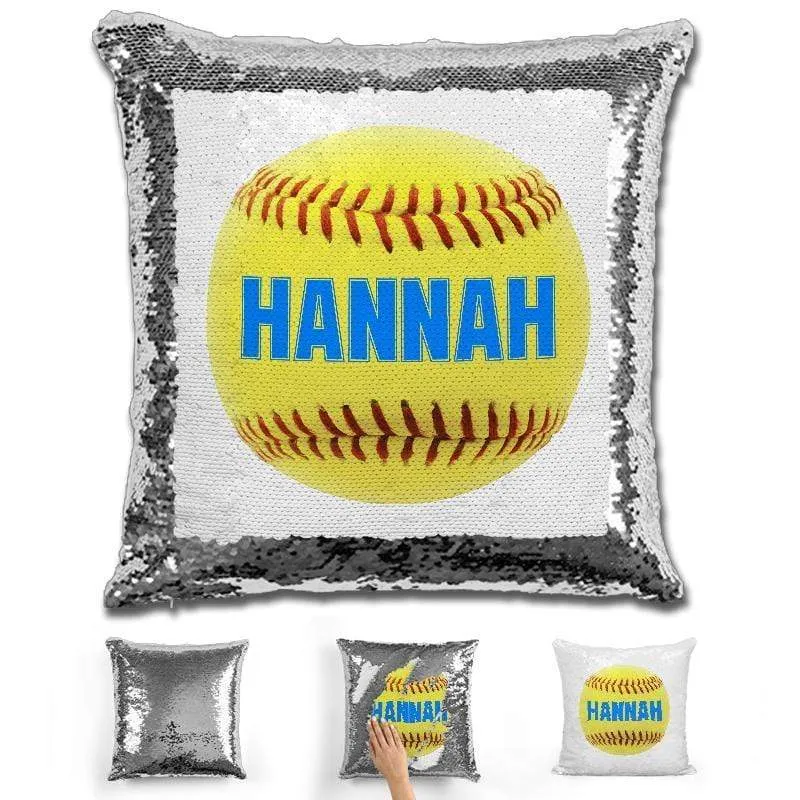Softball Personalized Magic Sequin Pillow